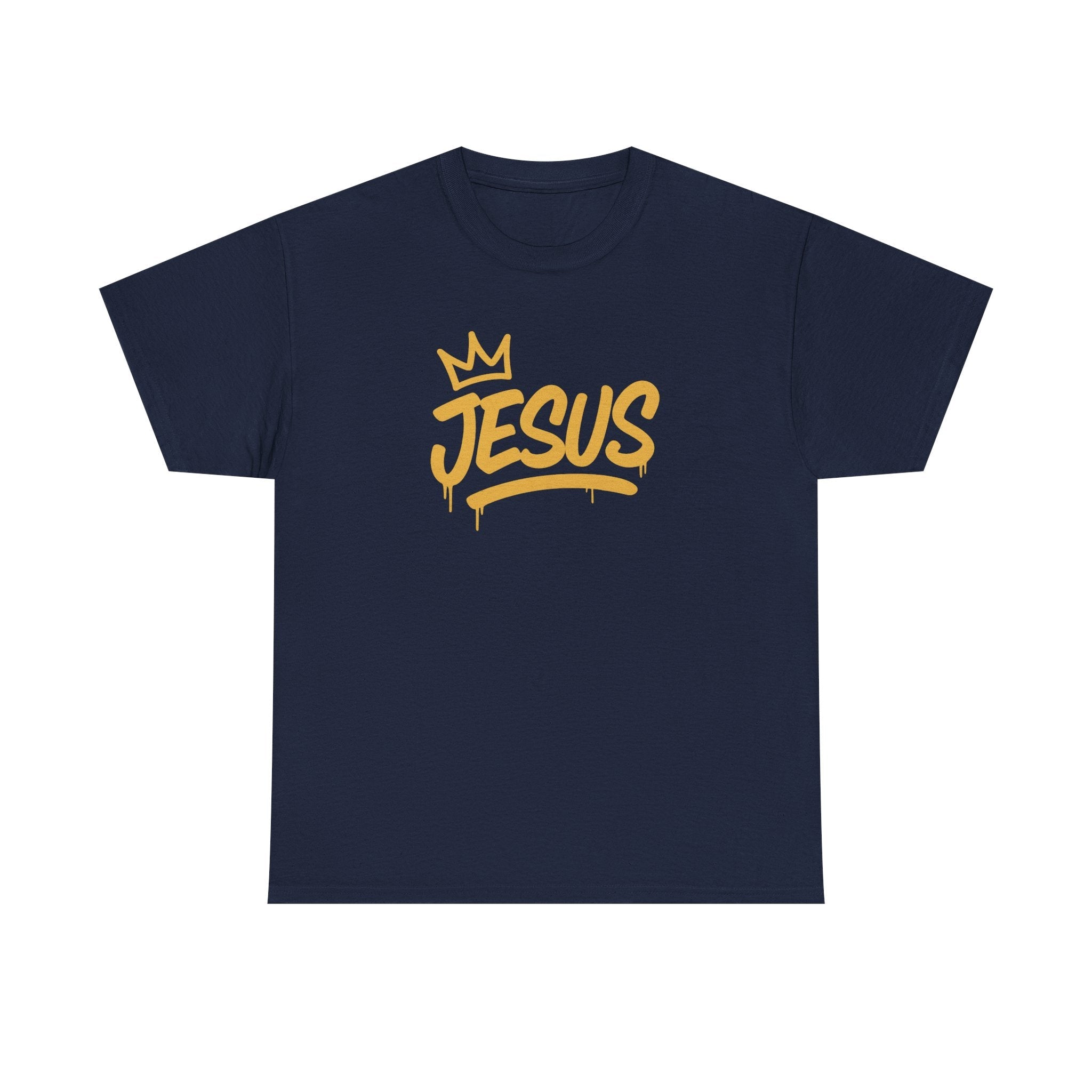Jesus Crown Tee — Gold Script Inspirational T-Shirt