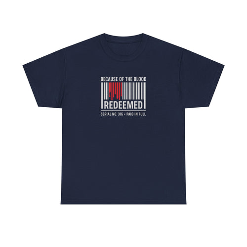 Because of the Blood Unisex Tee — Revelation 1:5 Inspirational Redemption T-Shirt