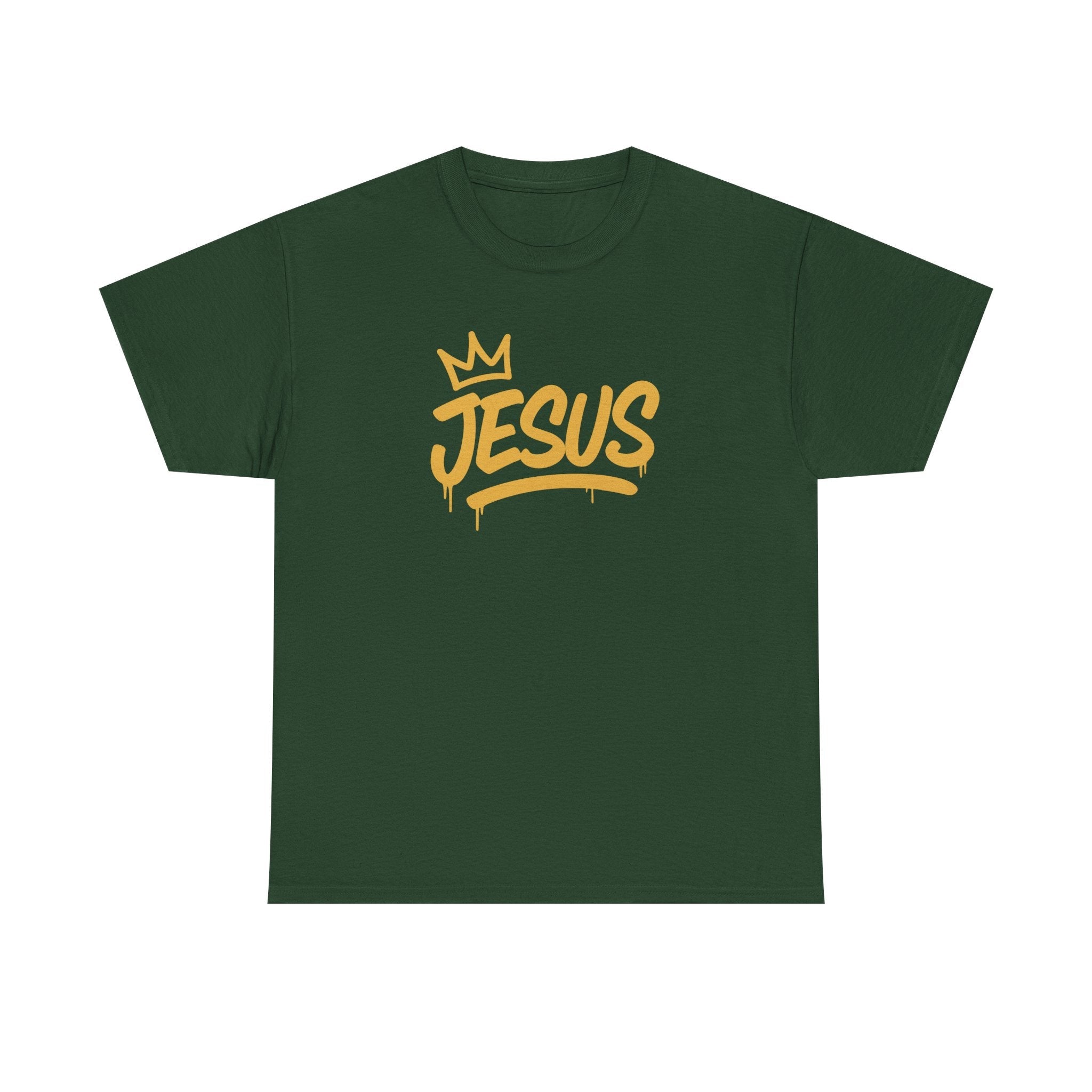 Jesus Crown Tee — Gold Script Inspirational T-Shirt