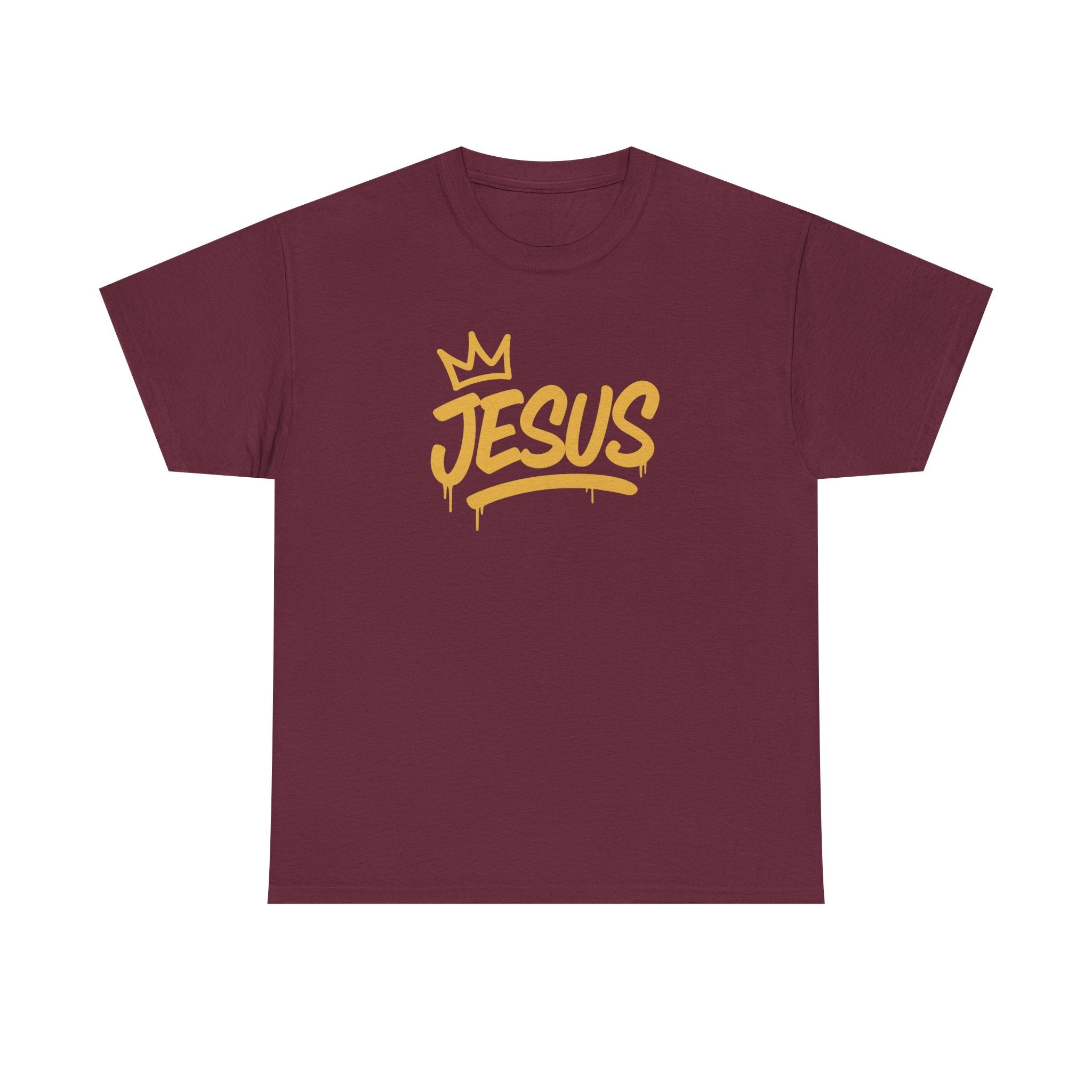 Jesus Crown Tee — Gold Script Inspirational T-Shirt