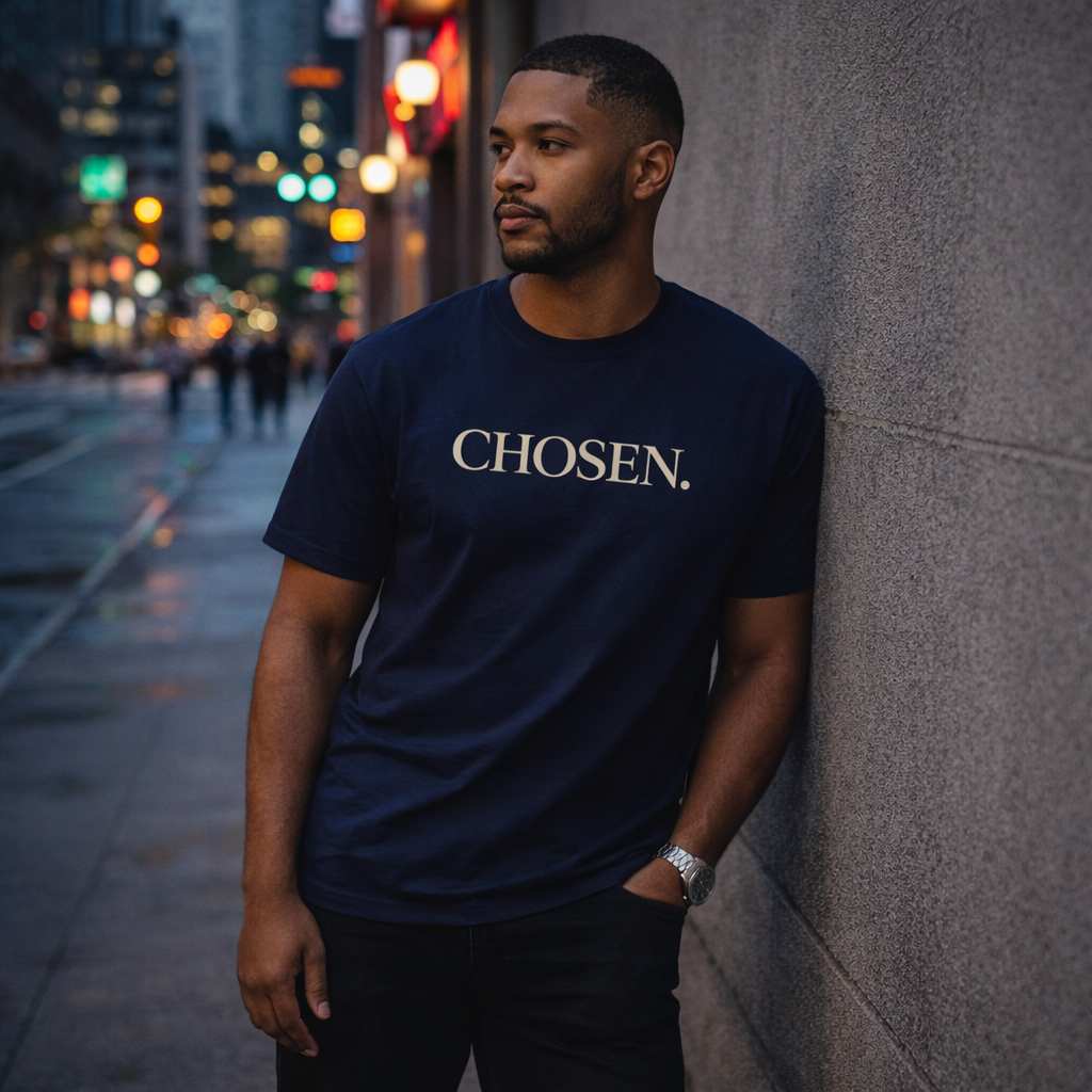 CHOSEN. Minimalist Faith Statement T-Shirt — Premium Christian Tee