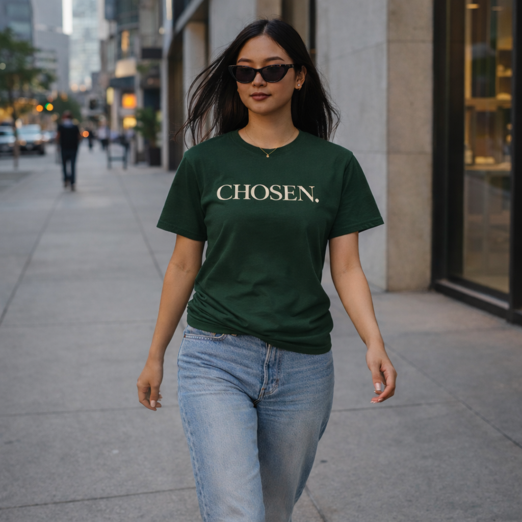 CHOSEN. Minimalist Faith Statement T-Shirt — Premium Christian Tee