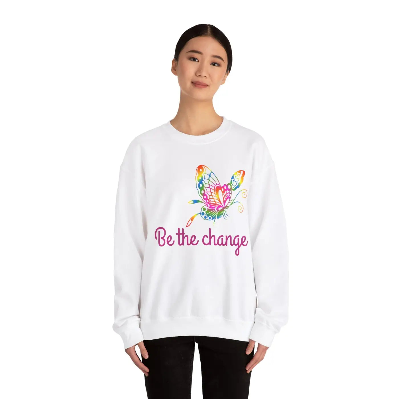 Inspirational Crewneck Sweatshirt - Be The Change - Dipaliz