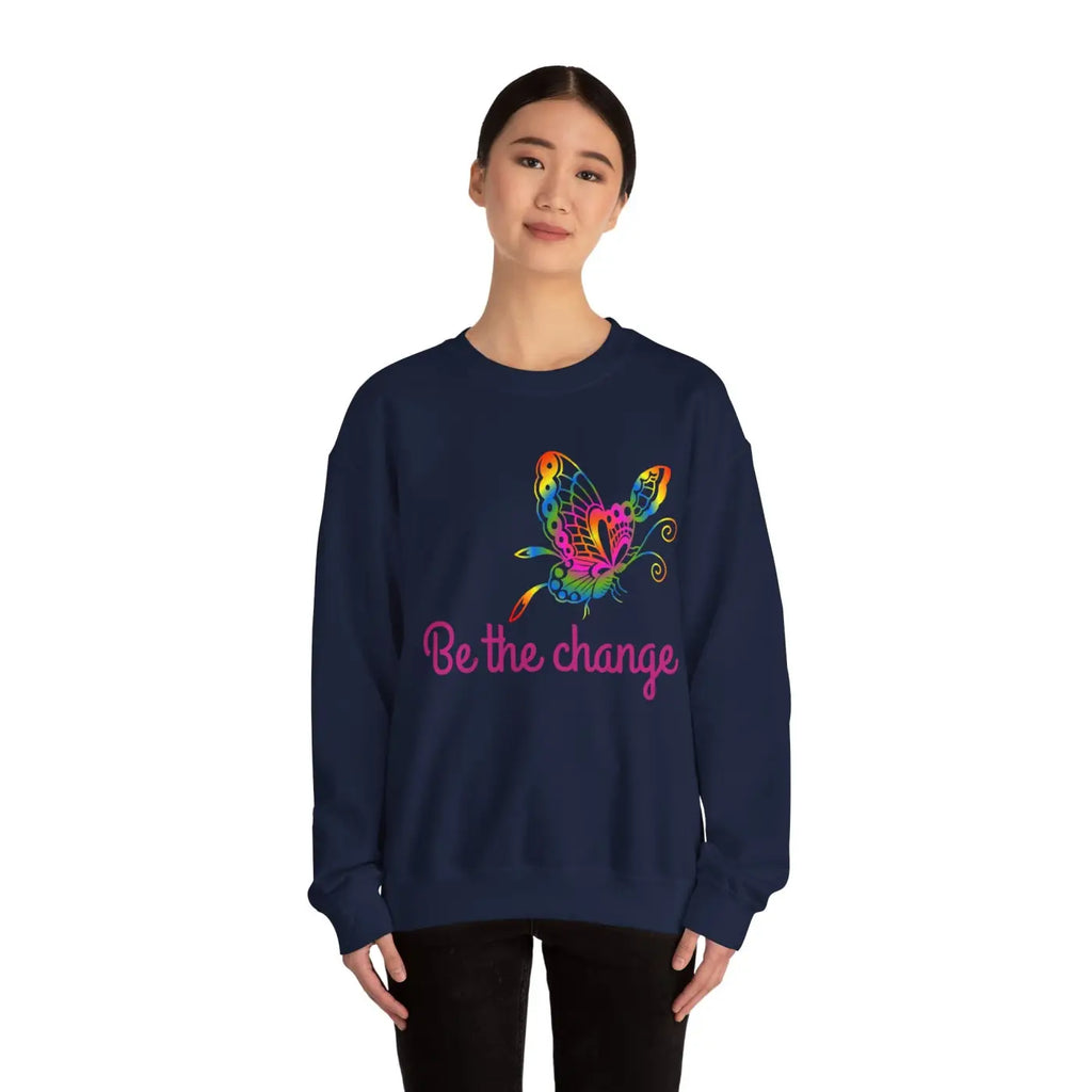 Inspirational Crewneck Sweatshirt - Be The Change - Dipaliz
