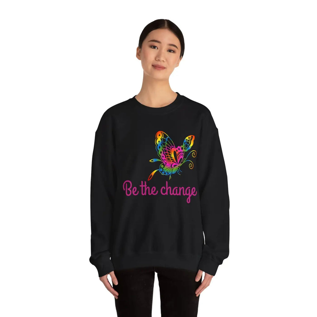 Inspirational Crewneck Sweatshirt - Be The Change - Dipaliz