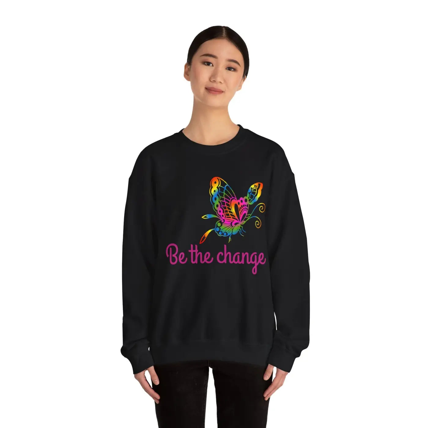 Inspirational Crewneck Sweatshirt - Be The Change - Dipaliz