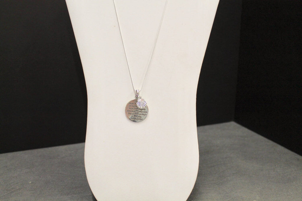 Psalms 93:4 The Lord Is Mighty On High Pendant on Silver Chain, Inspirational Jewelry, Bible Verse Jewelry, Gift For Her, Motivate