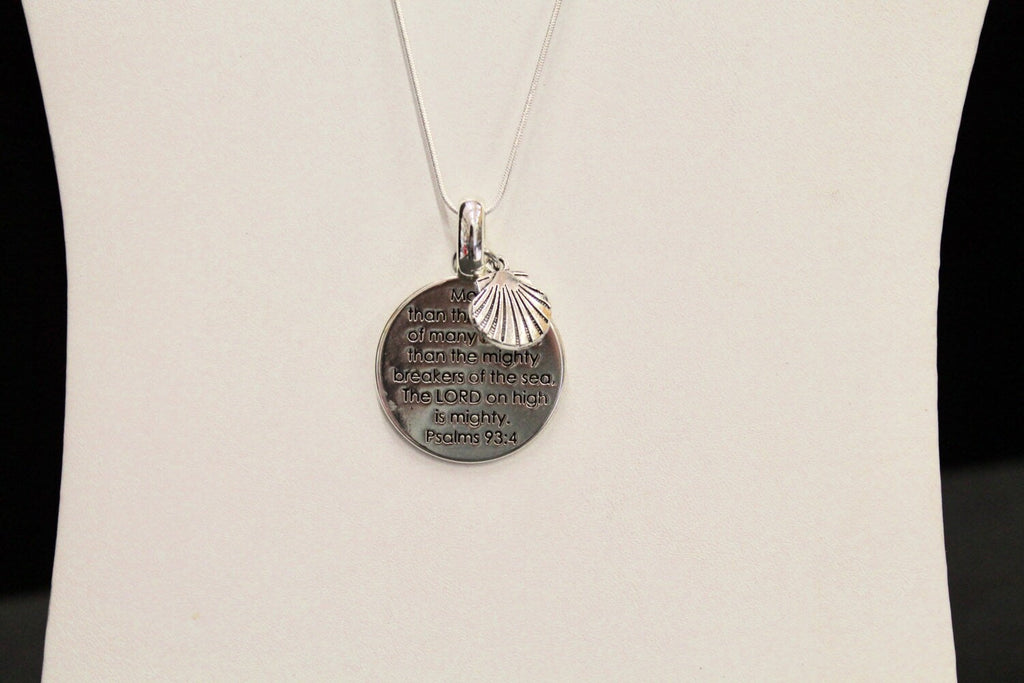 Psalms 93:4 The Lord Is Mighty On High Pendant on Silver Chain, Inspirational Jewelry, Bible Verse Jewelry, Gift For Her, Motivate
